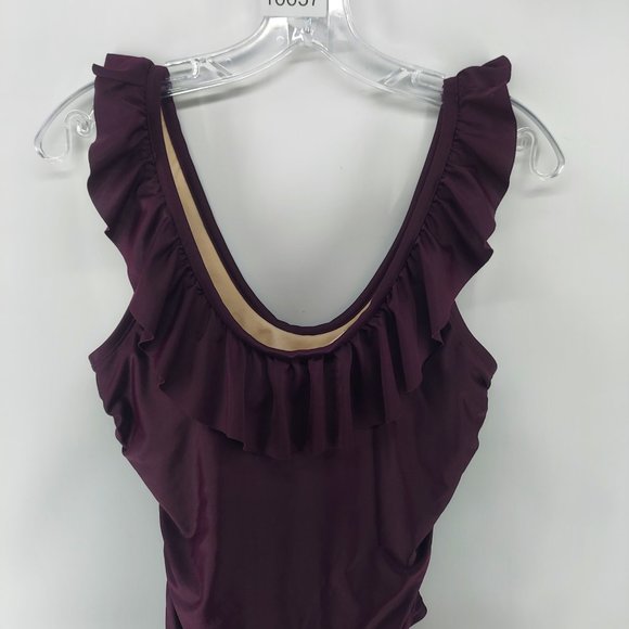 merona swimsuit one piece size large purple - Picture 4 of 12